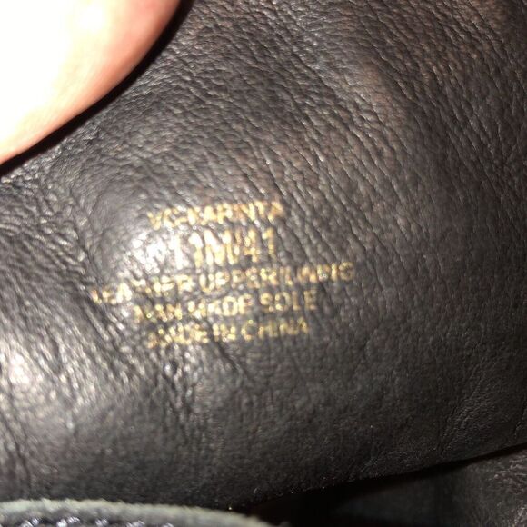 Vince Camuto Karinta Black Peep Toe Booties Block Heel Leather Shooties Sz 11m - Picture 9 of 10